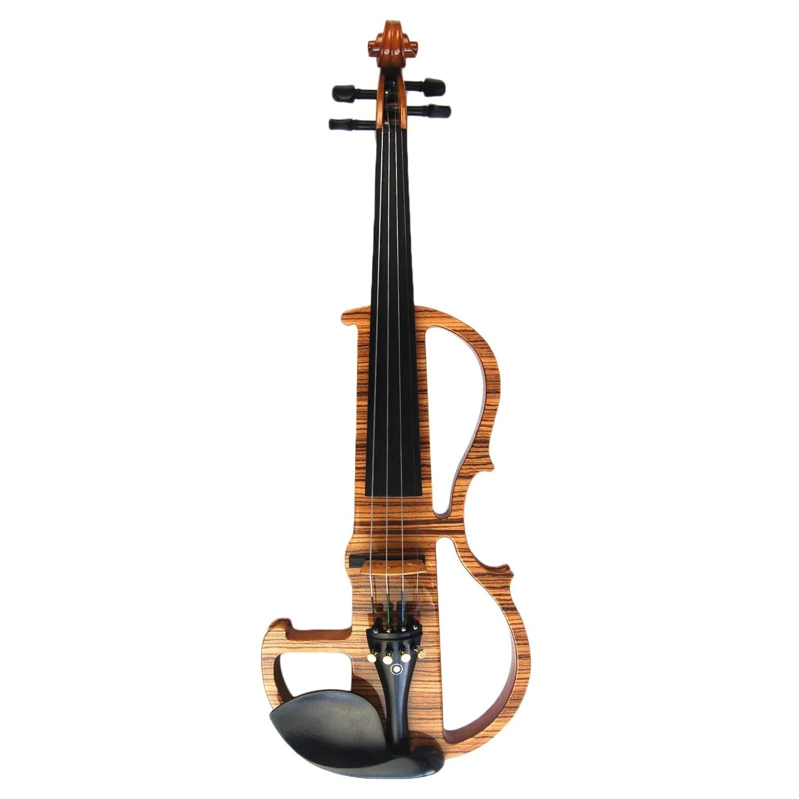 Kit De Violon Électrique/silencieux À Grain De Bois Massif Coloré 4/4 Pleine Grandeur Avec Raccords En Ébène(C)