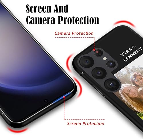 Miniatura 6 de Funda de teléfono con foto personalizada para Samsung Galaxy S23 Ultra con nombre de logotipo de texto personalizado - Funda delgada y suave negra S