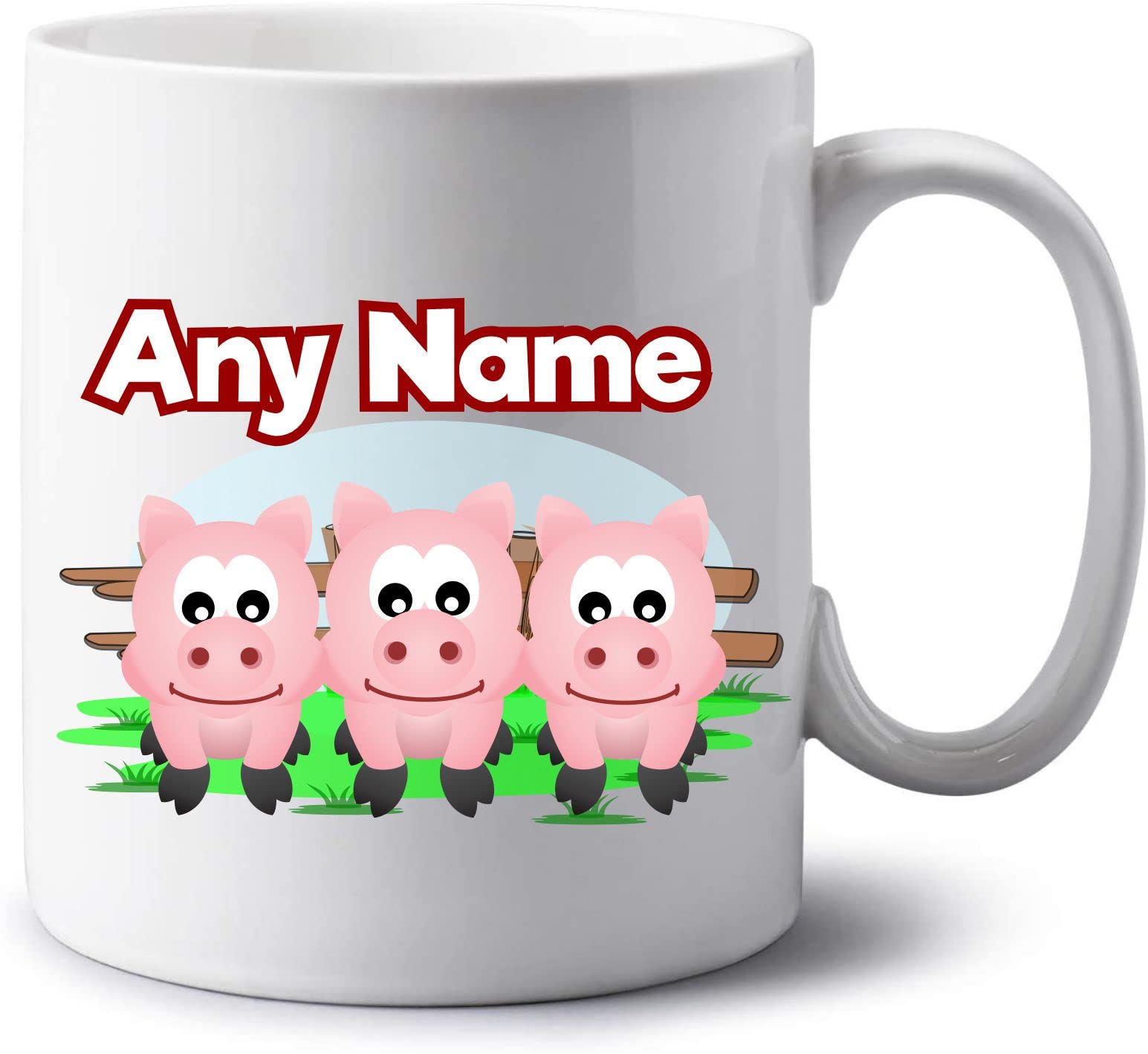 GOPERSONALISED Personalised Jumbo 20oz Mug - Farm Animal Mug Extra Large Coffee Tea Cup with Name - Novelty Birthday Christmas Gifts for Women Men (Three Little Pigs)