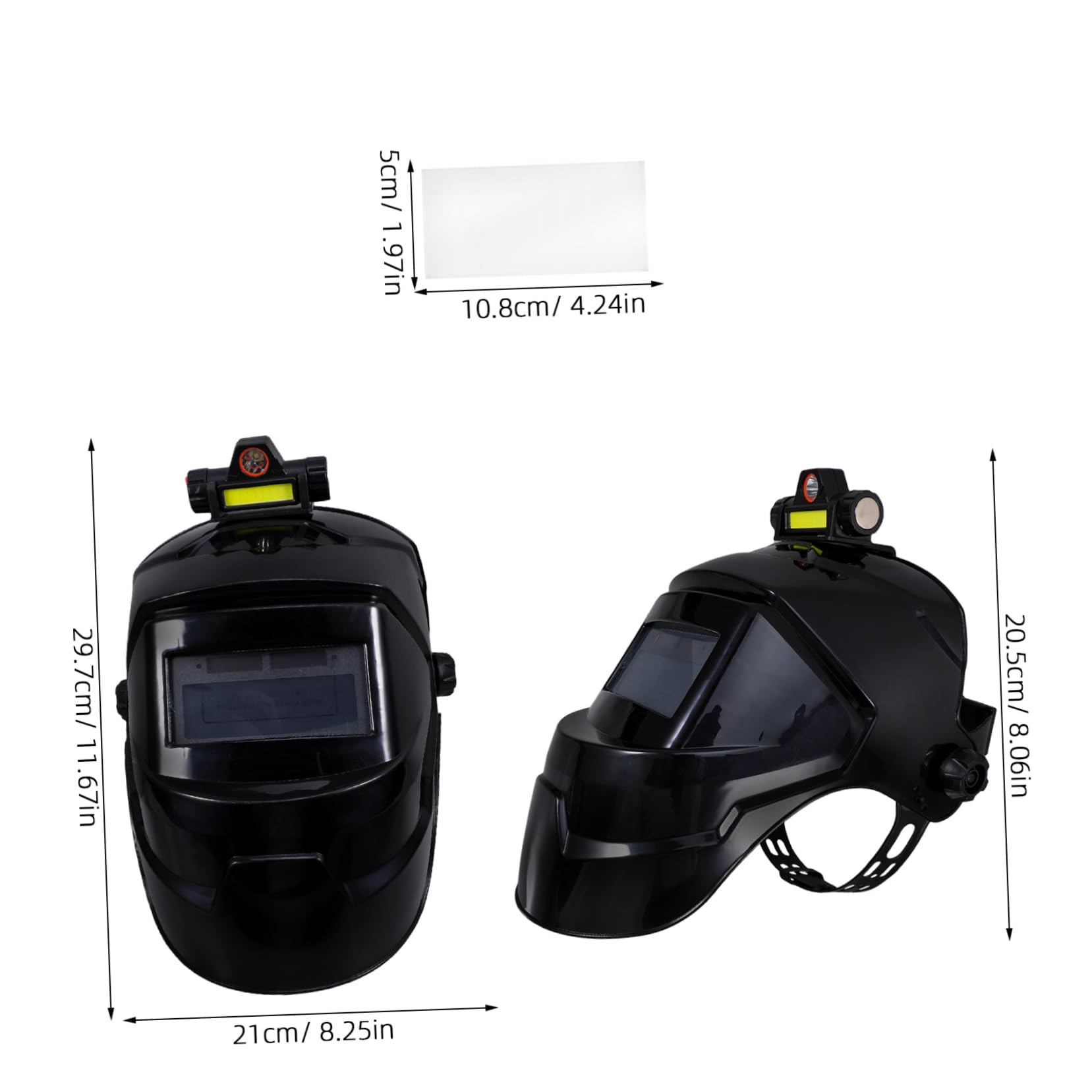 VILLCASE Welder's Cap Head-mounted Welding Helmet Auto Darkening Large View Safety Mask Headlamp Extra Sheets