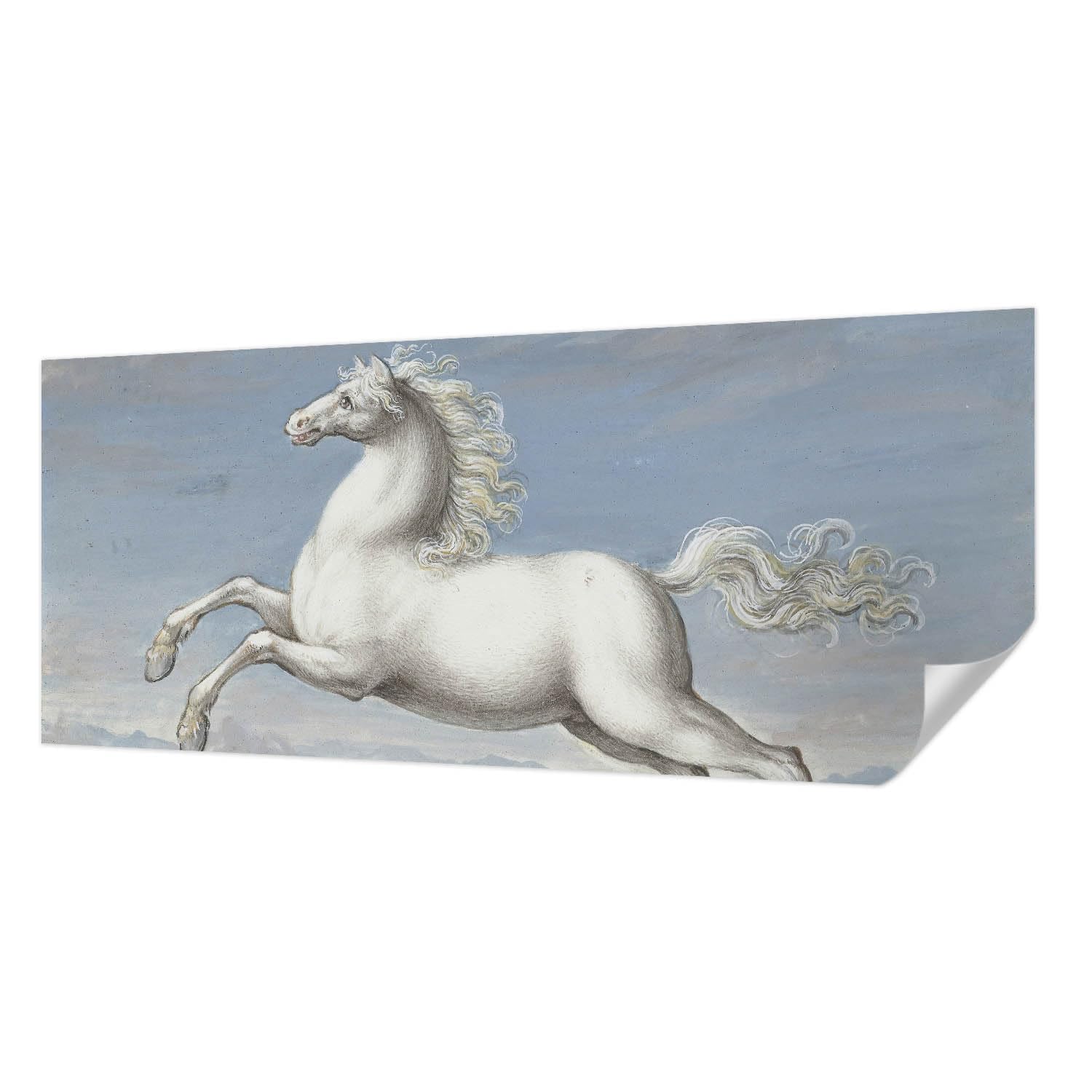 Papier peint adhésif pour chambre et salon motif panoramique chevaux en saut