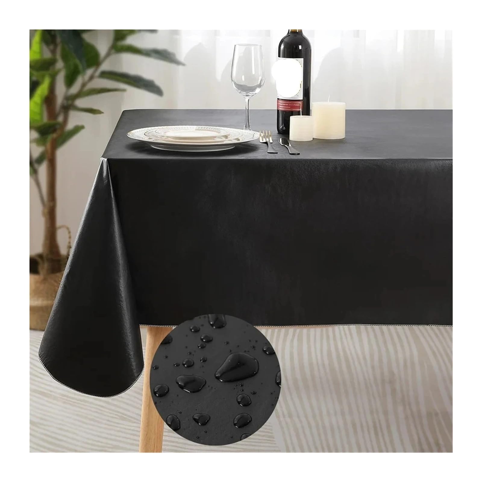 LUYSGBXR Waterproof Tablecloth Rectangle Waterproof Table Cloth Backed Tablecloth Wipeabl Plastic Cover For Dinner Kitchen Outdoor(Color 4,(152x213cm) rectangle)