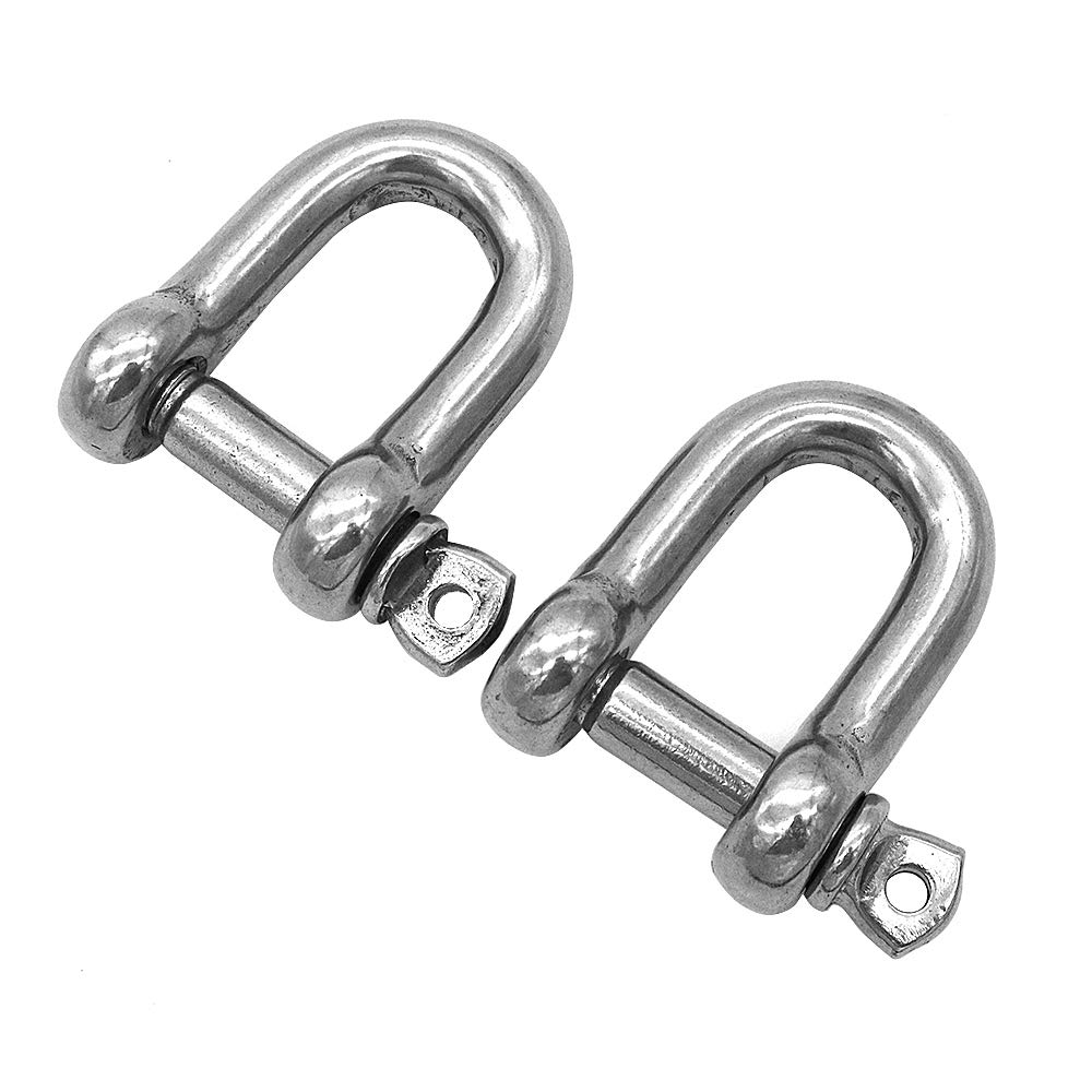 Nuzamas Lot de 2 anneaux en D en acier inoxydable 304 Filetage M14
