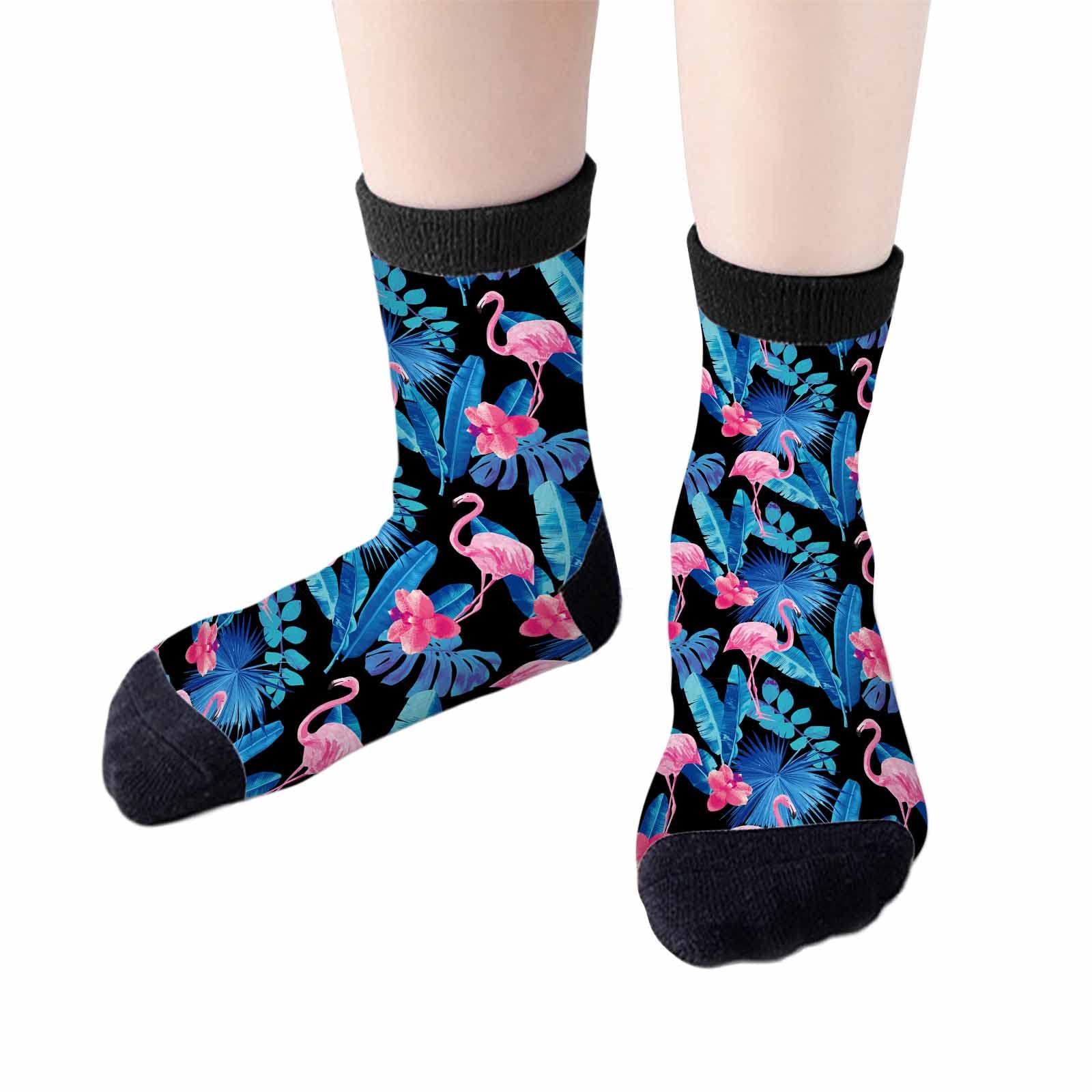 Red Striped Crew Socks for Woman Size 6-8 Christmas Tree Moose Snowflake Dots Lines Girls Socks
