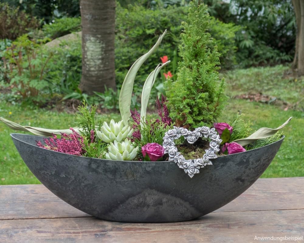 Matches21 Pot de fleurs en plastique Gris foncé 66 x 21 cm