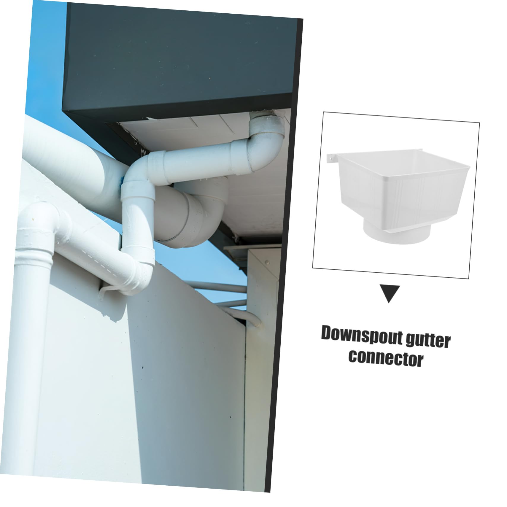 Conector de Canalón Pvc Blanco para Bajante de Lluvia