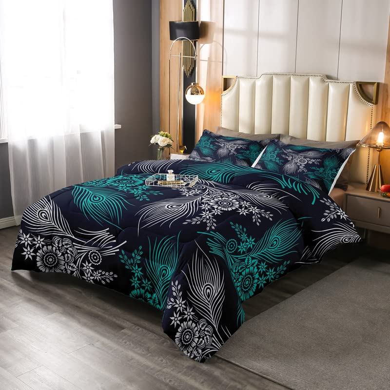 Peacock Feather Print Comforter