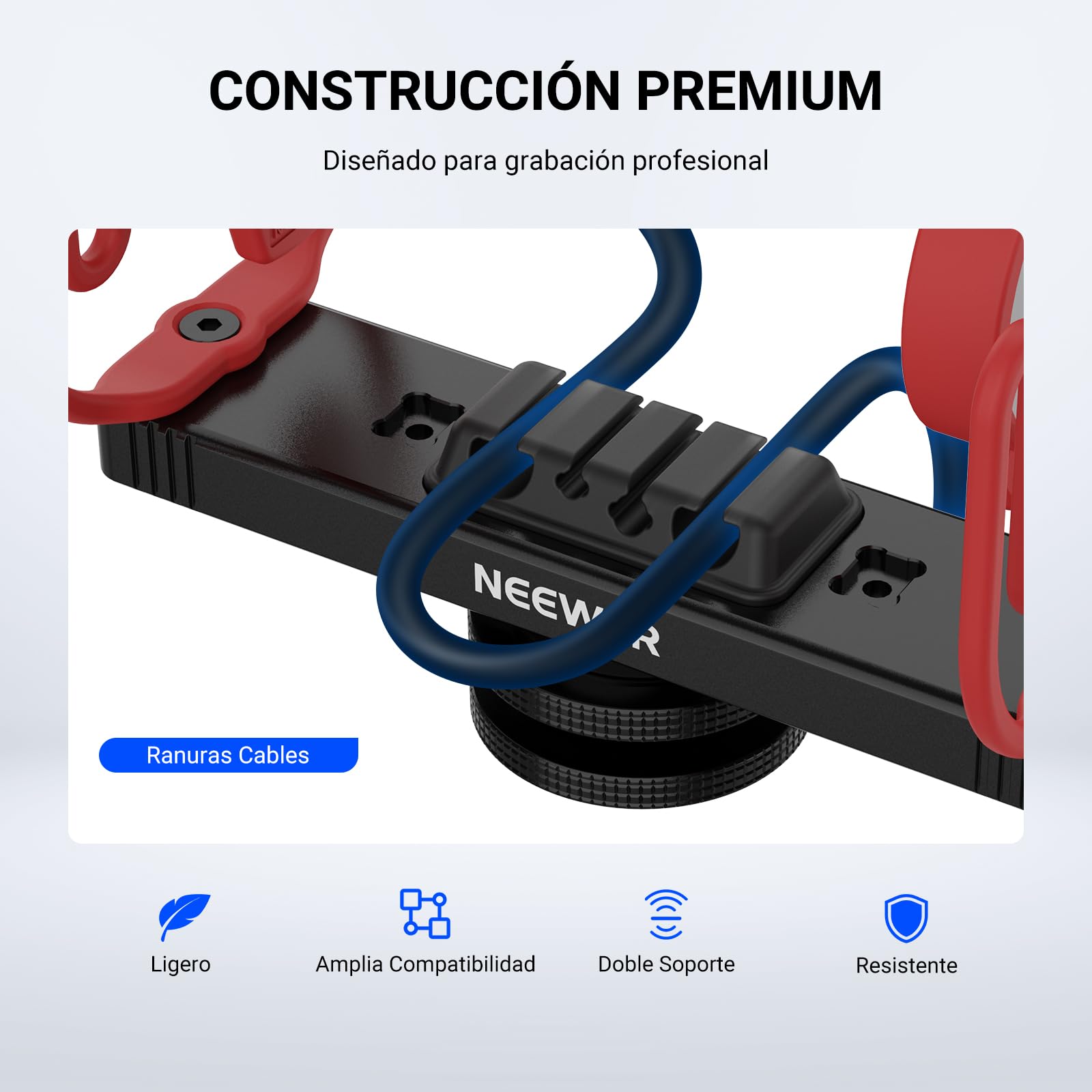 NEEWER Soporte de choque para micrófono, soporte ajustable para micrófono de zapata fría para cámara, poste de pluma, accesorios de trípode compatibles con Rode NTG Series Sennheiser MKE600 Audio