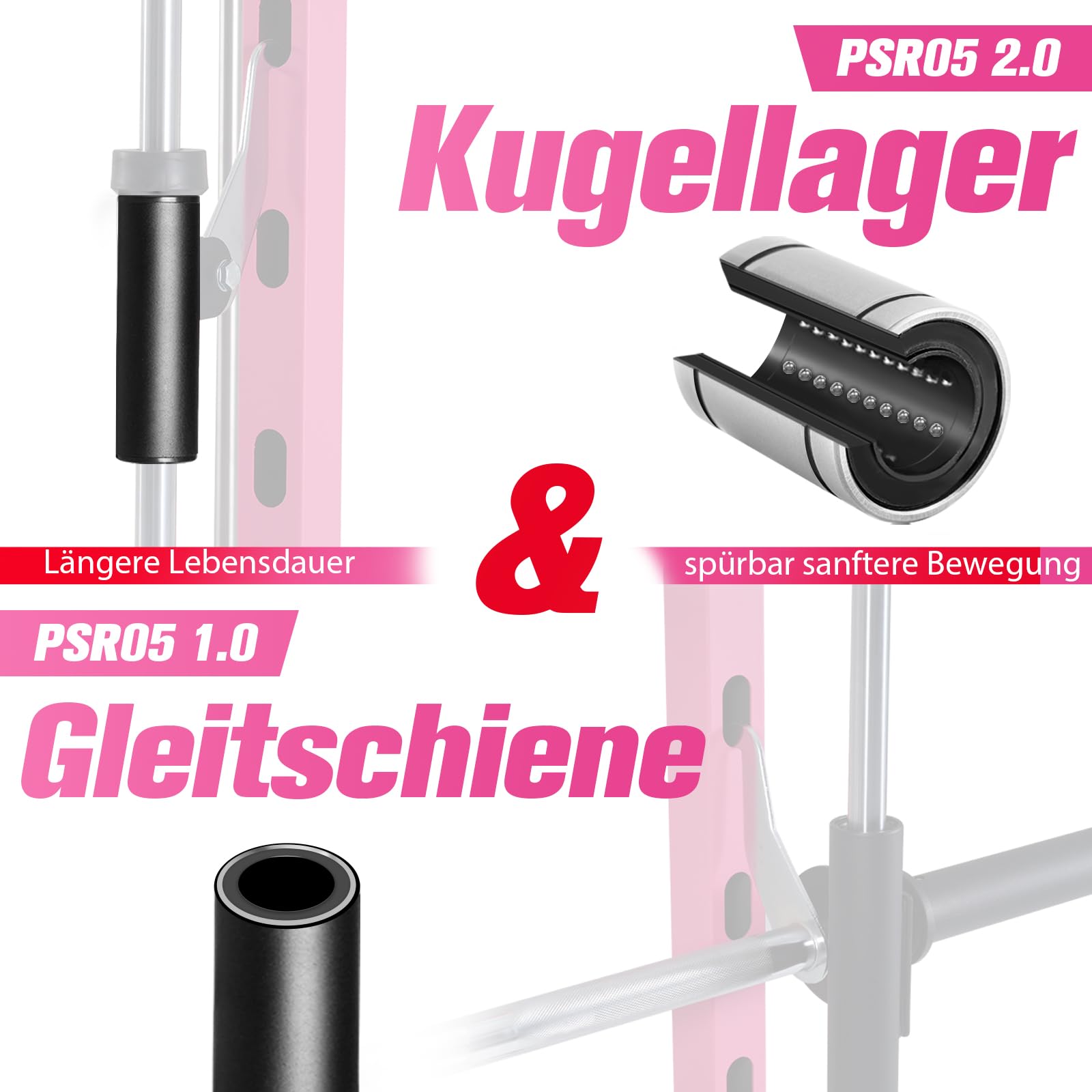 RitFit Power Rack Smith Machine mit Kabelzug | mit Langhantelstange, Klimmzug, Kraftstation für Zuhause & Home Gym, 450kg Belastbarkeit