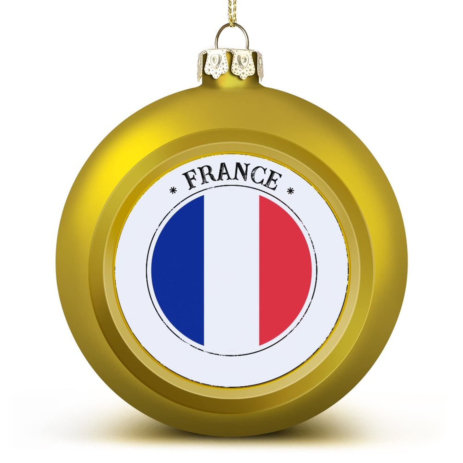 Luijorgy Boys France National Flag Ball Ornaments, Flag Ball Ornaments For Christmas Tree Decoration, Golden Christmas Ball Ornament Xmas Baubles For Kids Friends