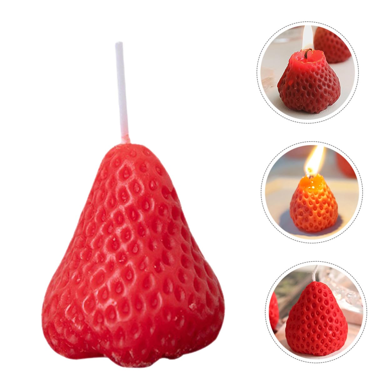 Candele Profumate a Forma di Fragola alla Fragola in Paraffina Set 9 Decorazione Adorabile e Atmosfera Confortevole per Festa
