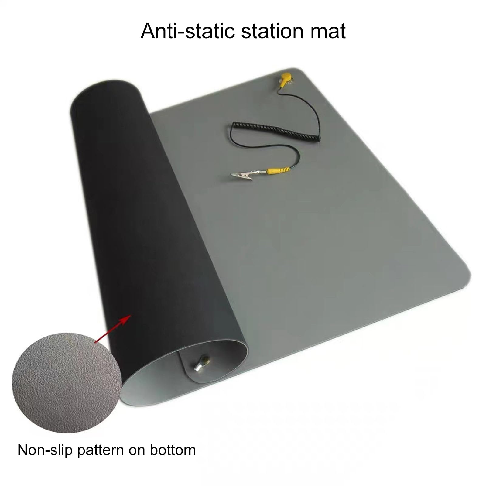 Tappetino portatile sicuro per postazioni di lavoro elettroniche sensibili Telefono Computer Riparazione Include cavo di messa a terra e polsiera Protezione elettrica statica