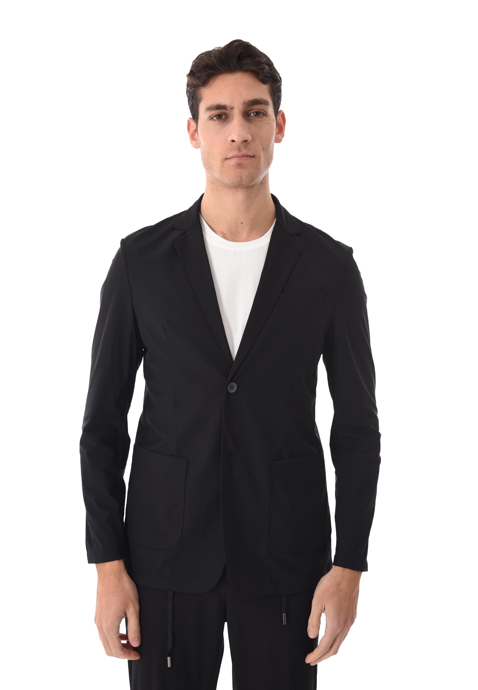 Ciabalù Giacca Uomo Elegante Slim Fit No Stiro Stretch Estiva Blazer Uomo Tecnico Leggero da Viaggio con Sacchetto Travel Incluso