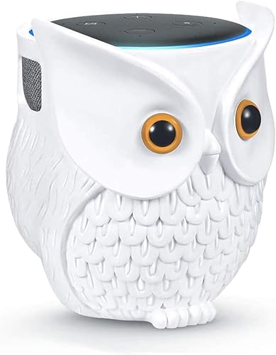 Soporte de altavoz inteligente con forma de búho, bonita estatua decorativa de búho compatible con altavoces inteligentes como Echo Dot (1 a 4