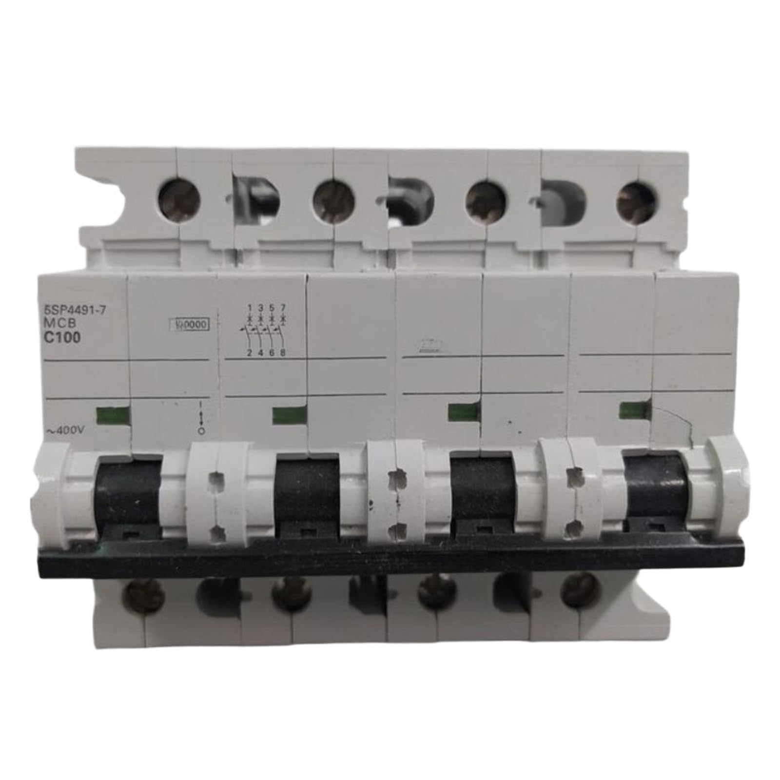 Disjoncteur magnetothermique 4 poles 100A 10kA tension nominale 400V