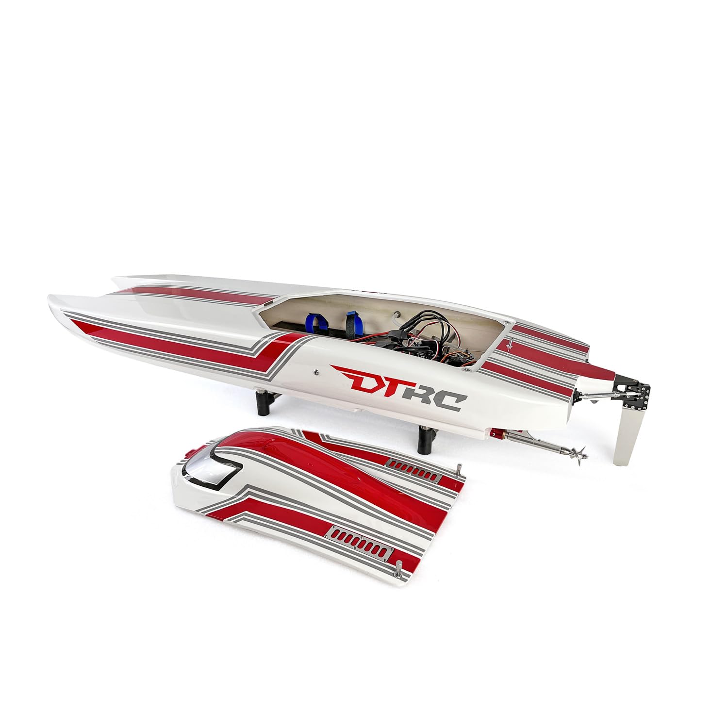 E51 100 km/h Fiberglas Rot Elektrisches RTR RC Boot W/Dual Motors Servos ESCs Batterien