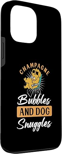 Miniatura 3 de iPhone 13 Pro Max Champagne Bubbles And Dog Snuggles Funda para dueño de perro cachorro