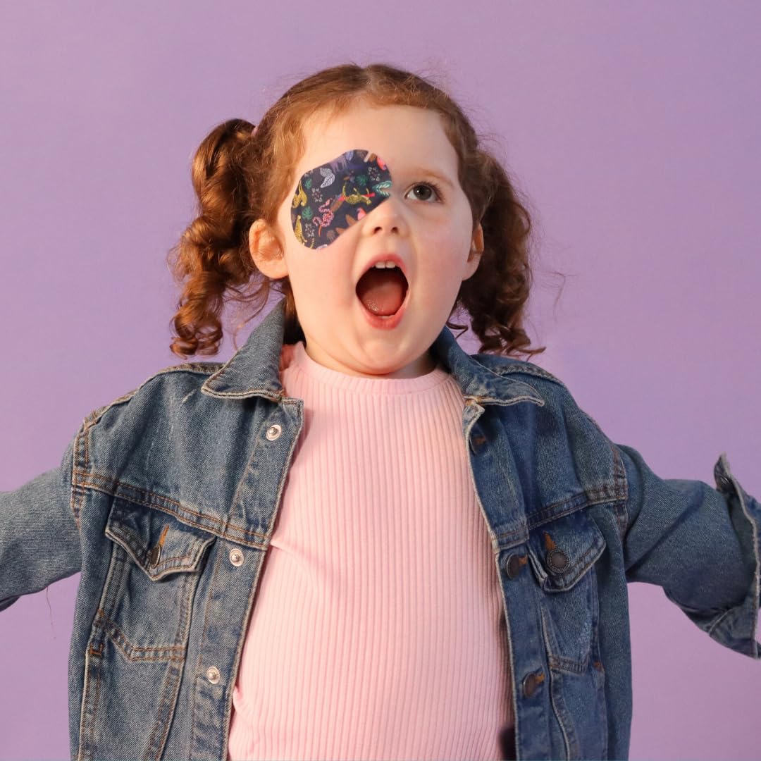 HIDE&SEE Speckles Augenklappen für Kinder, lustige und bequeme hypoallergene Pflaster für Amblyopie-Behandlung für Jungen und Mädchen, inklusive Belohnungstabelle, 50 Stück