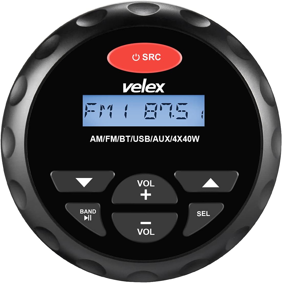 Waterproof Bluetooth Marine Digital Media Stereo Receiver with MP3 Player AM FM Radio and USB for Streaming Music on Boats Golf Carts ATV UTV and Spa Hot Tubs