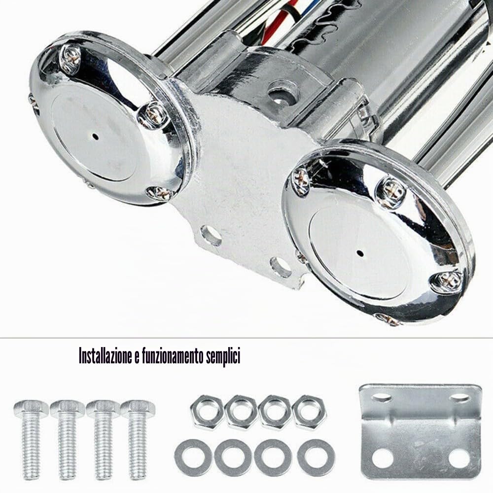 Clacson Ad Aria 12 V 150 dB per Camion - Tromba Doppia Super Forte per Auto, Kit di Corno Universale Potente per Furgoni, Moto, Barche