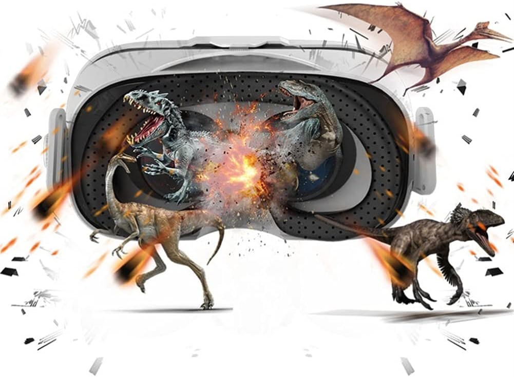 VR Headset, VR Glasses Compatible with 4.0"-6.33" iOS & Android Phone, 3D HD Virtual Reality Headset with 112° Anti-Blue Light Eye Protected Lens for Kids & Also Adults (White)