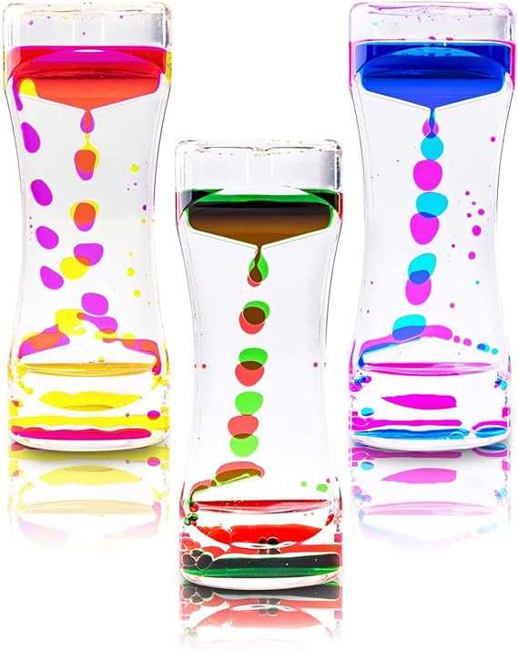 Haletia 3 Pack Liquid Sensory Timer Toy Liquid Motion Bubble Timer