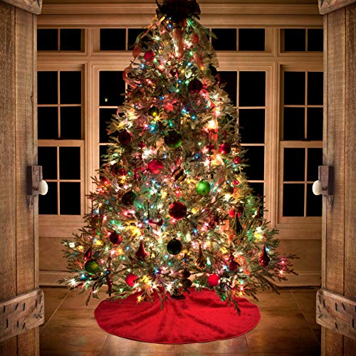Wxj13 36 Inches Red Plush Christmas Tree Skirt Holiday Christmas Decorations #TOP6