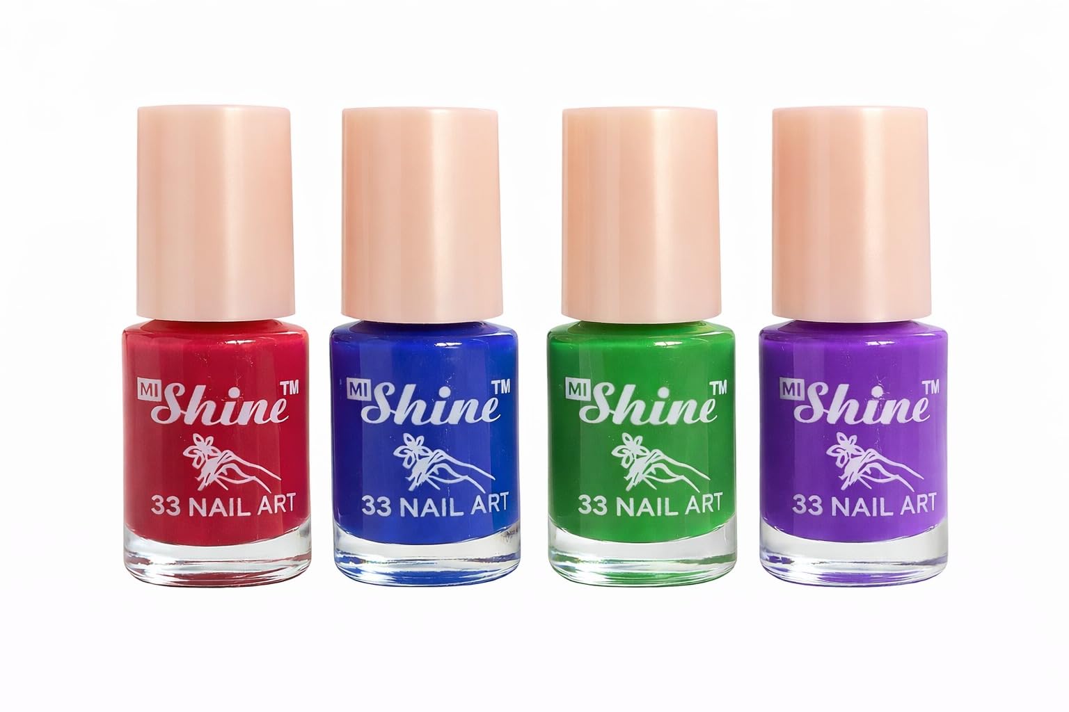 33 Nail Art Nail Polish Set for Women (Pack of 4) | Long Lasting Quick Dry Glossy Nail Paint | Bright Multicolor Shades for Nail Art | Red,Blue,Green,Purple-image-35