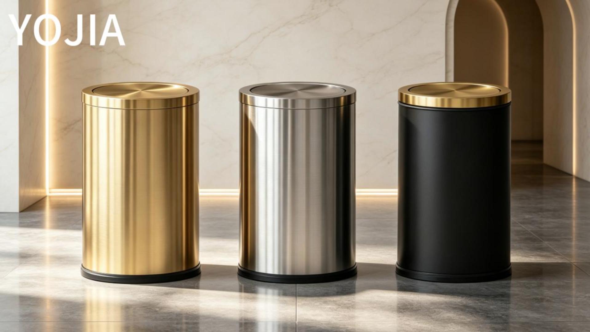 Amazon.com: YOJIA 18L Stainless Steel Bathroom Trash Can, Gold