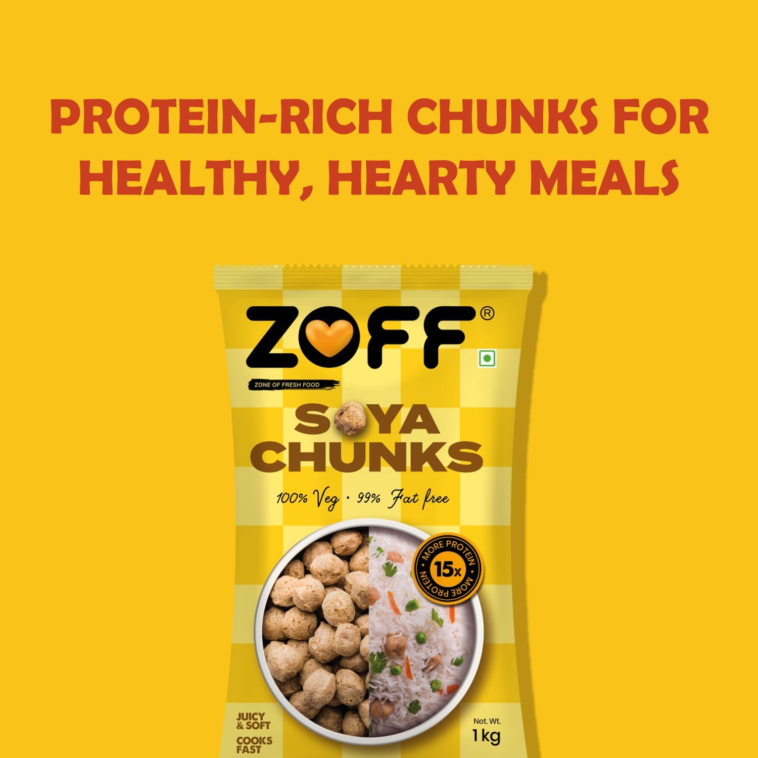 Zoff Soya Chunks 1Kg - (Pack of 2) - Image 4 thumbnail