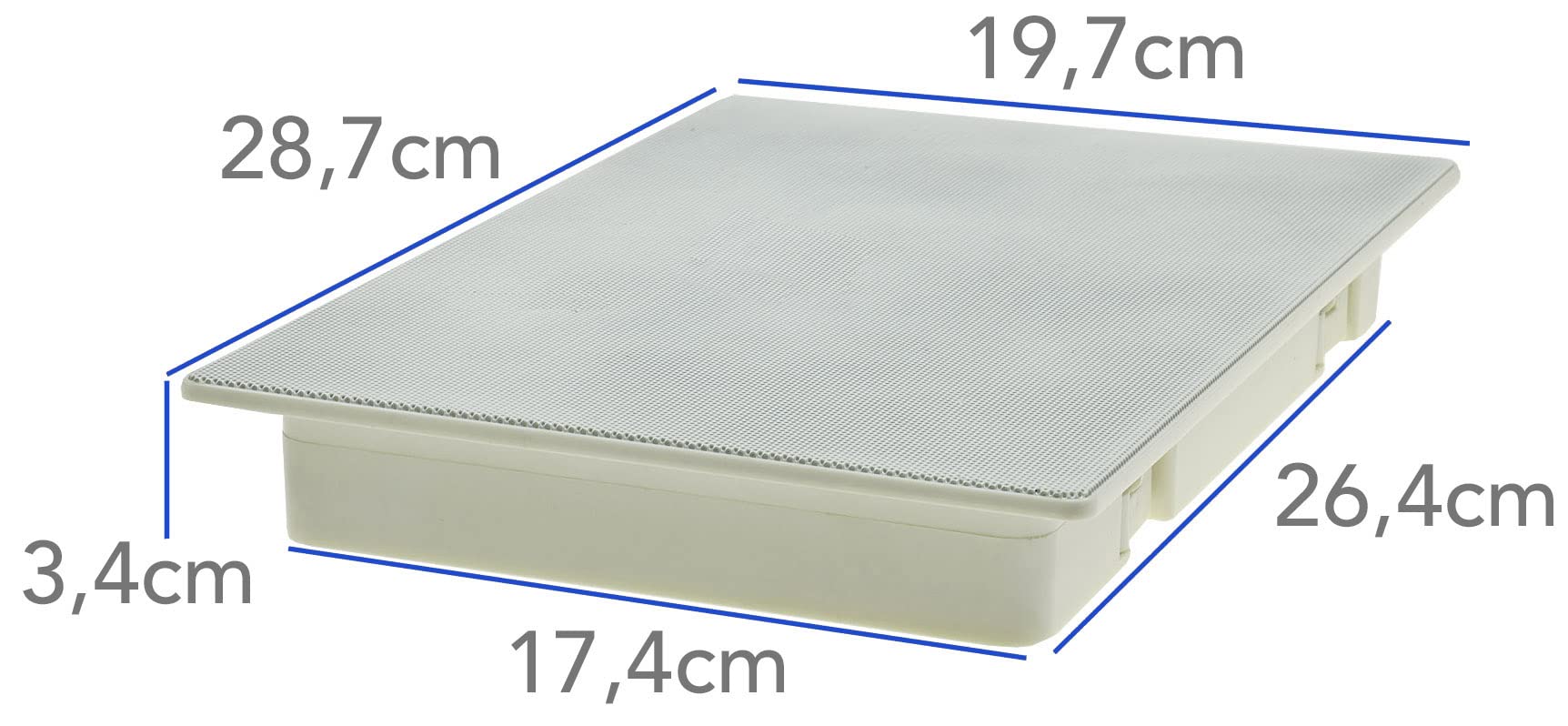 Haut-Parleur Encastrable 2 Voies 120 W 34 mm Blanc pour Plafond Mural HiFi Home Cinéma