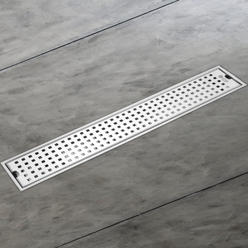 iSTAR 304 Grade Stainless Steel Long Shower Drain Channel | Corrosion Resistant Water Water Floor Drainer Jali with Pest Trap and Side Hole for Bathroom, Balconies, Wetrooms, Kitchens (12 x 4 inches)-picture-21