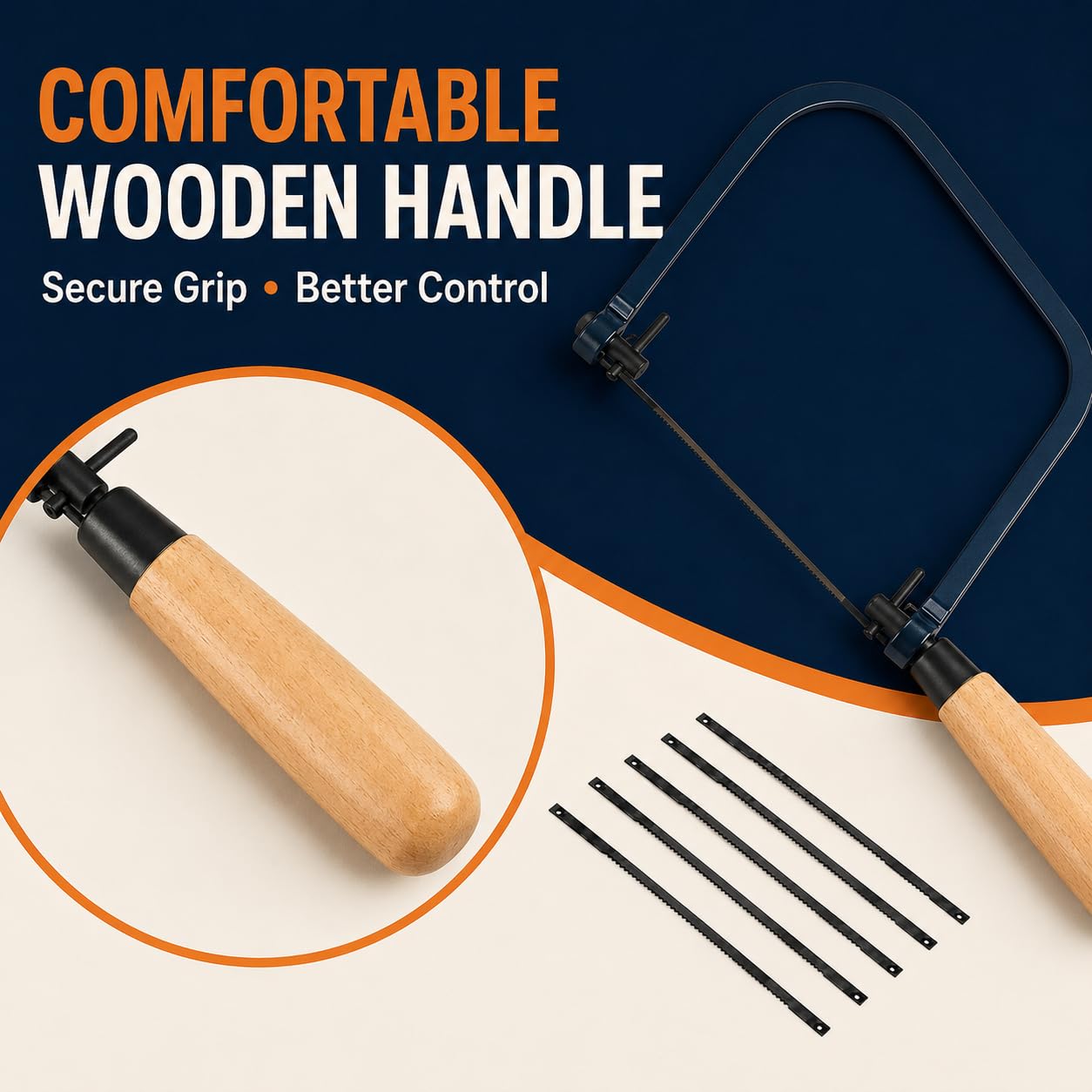 Coping Saw Frame Set - 5 Blades Included -5