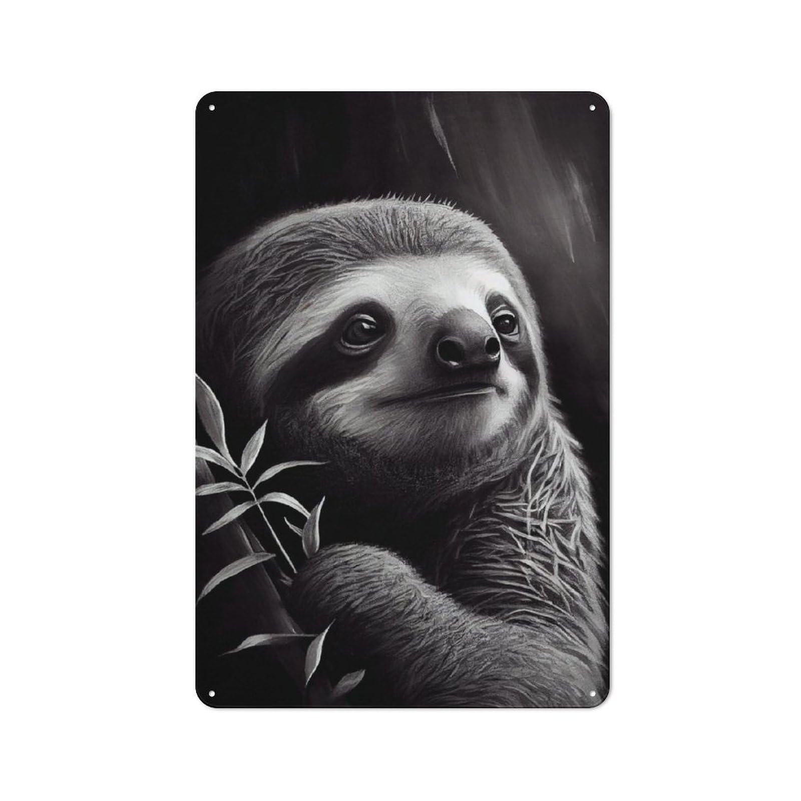 Junmoney Sloth Drawn Retro Metal Wall Sign 30X20cm With For Bar Or Restaurant, A Housewarming Gift For Hospitality Decor Collectors