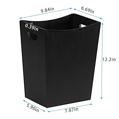 Miniatura 9 de LIANTRAL Cubo de basura pequeño de 2 galones, cubo de basura de madera, cesta de basura de bambú, contenedor de reciclaje para dormitorio, sala de