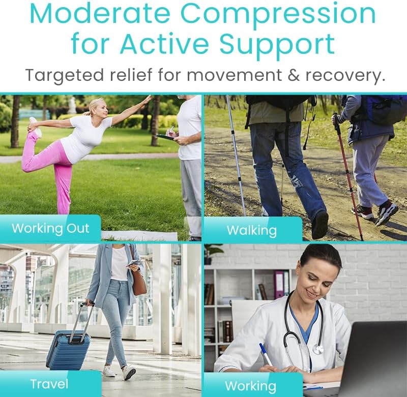 Vive 20-30 mmHg Medical Grade Compression Socks for Women & Men Open Toe - Knee High Support Stockings for Varicose Veins, Lymphedema, Plantar Fasciitis, Pregnancy, Restless Legs Syndrome, Swelling - Image 5