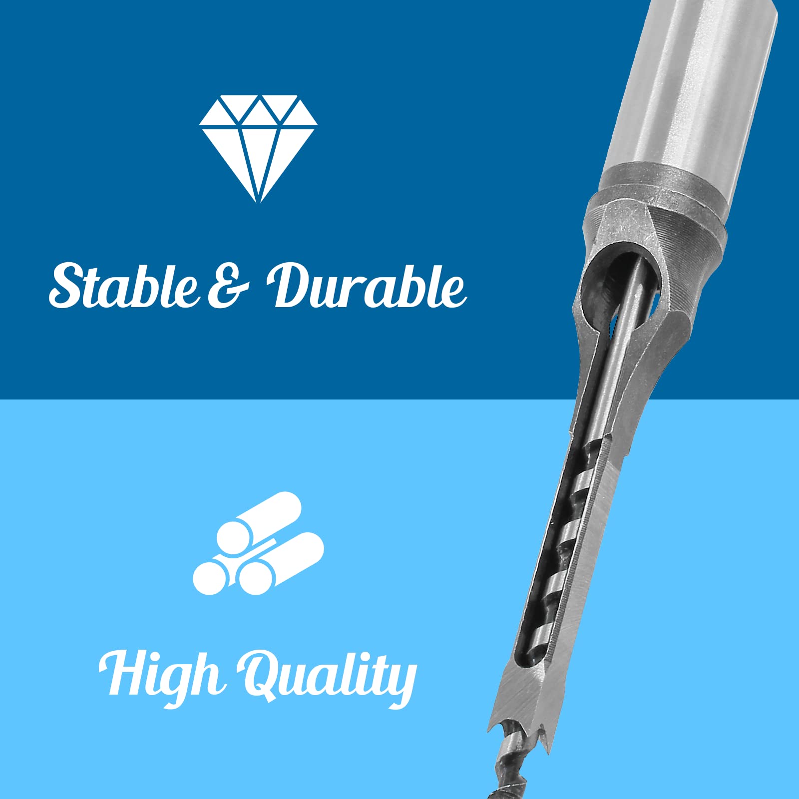 1/4" Square Hole Drill Bit - Woodworking Chisel -4