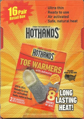 HeatMax 16 Pairs of HOTHANDS Toe Warmers with Adhesive (32 Total)