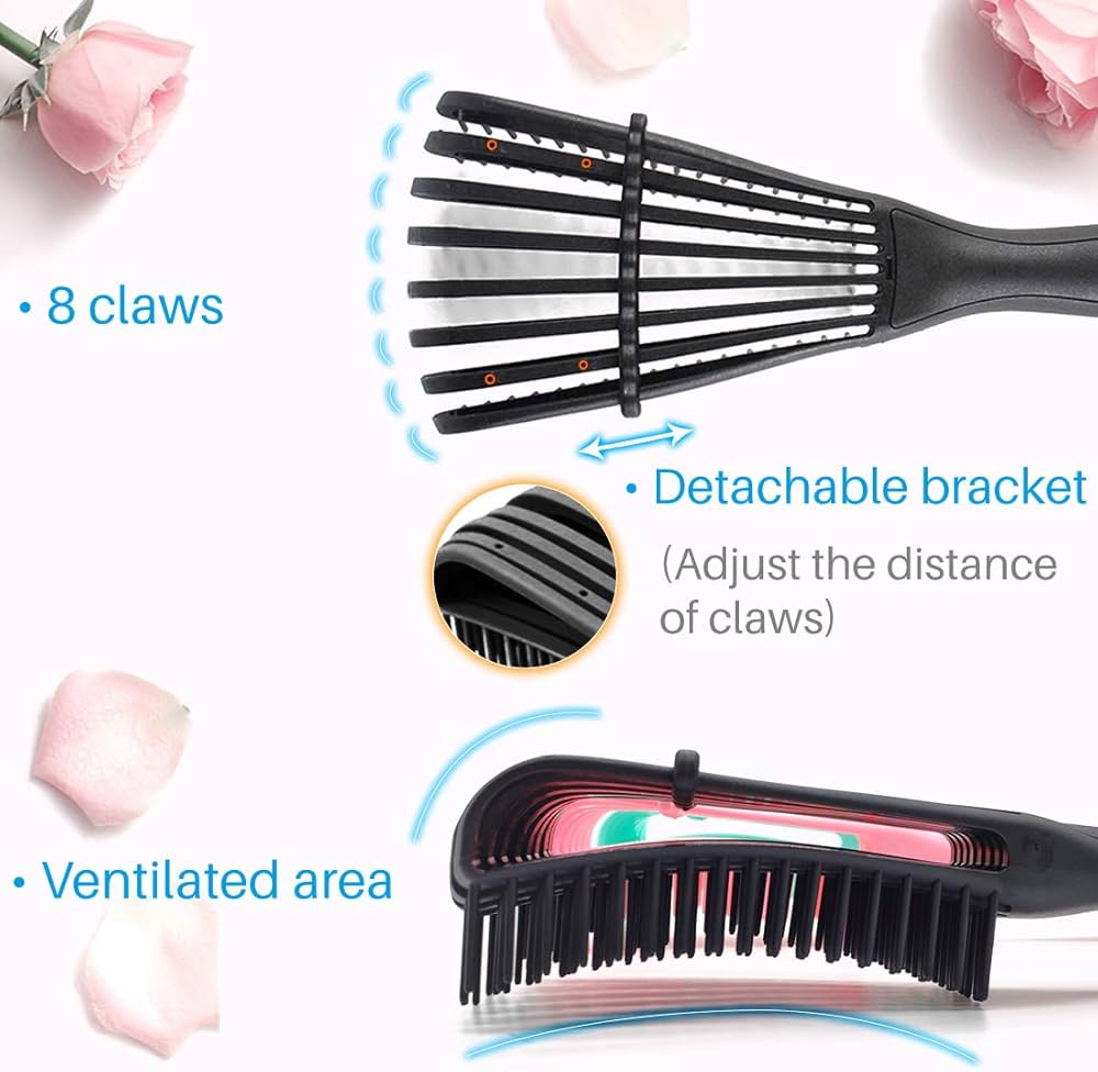 Amazon.com : Kalevel Set of 2 Detangling Brush Hair Detangler Comb Travel  Hair Brush for Curly Natural Black Hair Flexible (Black) : Beauty &  Personal Care