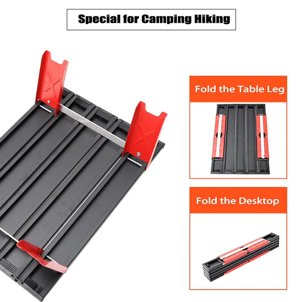 Tavolo da Campeggio Leggero,Tavolo da Campeggio Leggero Pieghevole in Alluminio Portatile con Borsa da Trasporto, Tavolino per all'aperto per Picnic, Spiaggia, Escursionismo, Viaggi, Pesca