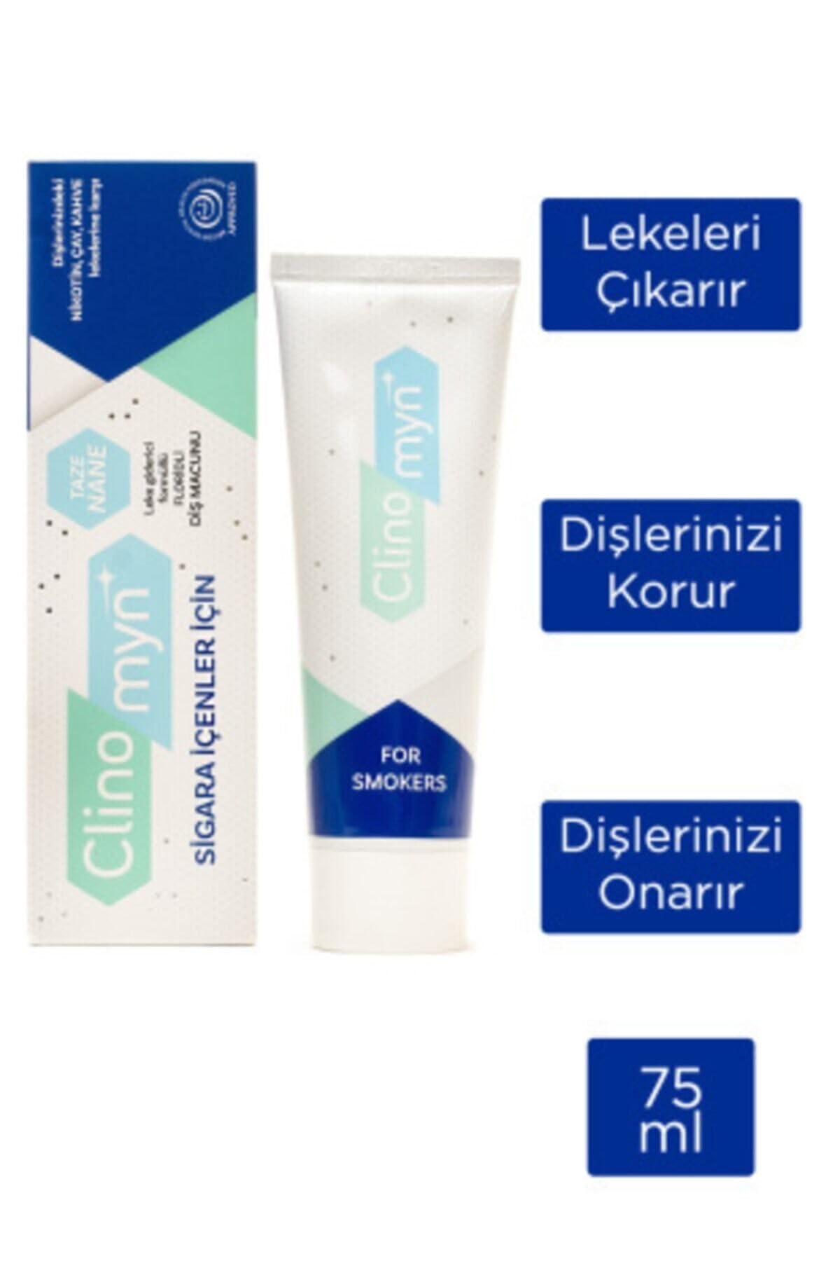CLINOMYN Sigara Içenler Için Smokers Diş Beyazlatan Leke Giderici Diş Macunu 10x75 ml