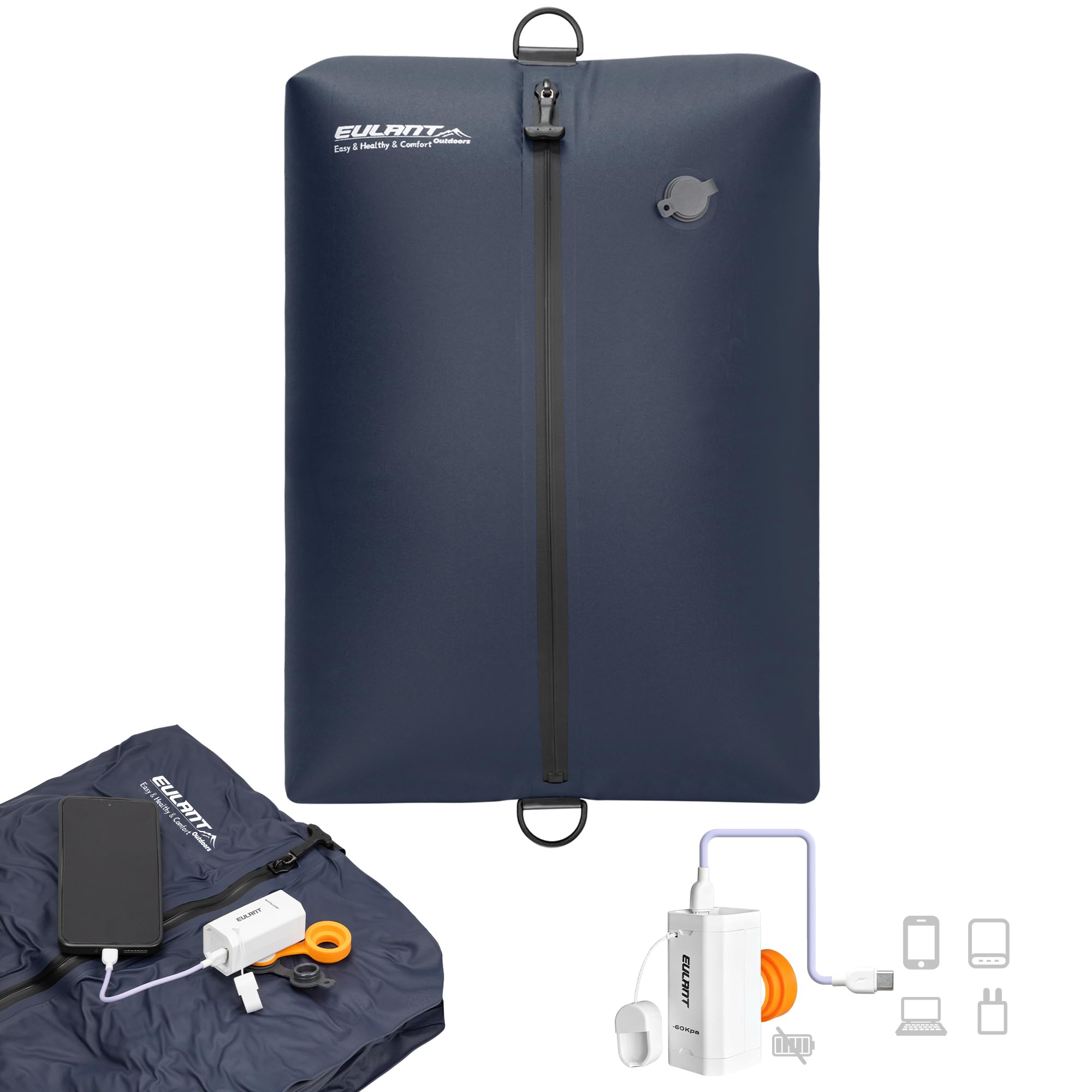 EULANT 38L TPU Travel Vacuum Bags With Pump for Suitcases/Luggage/Backpack