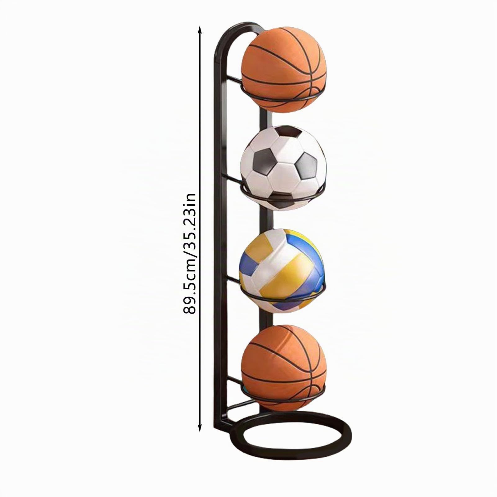 Porte Ballon Basket, Organiseur de Basket-Ball 3 Piles Support de Rangement, Support De Rangement pour Ballon