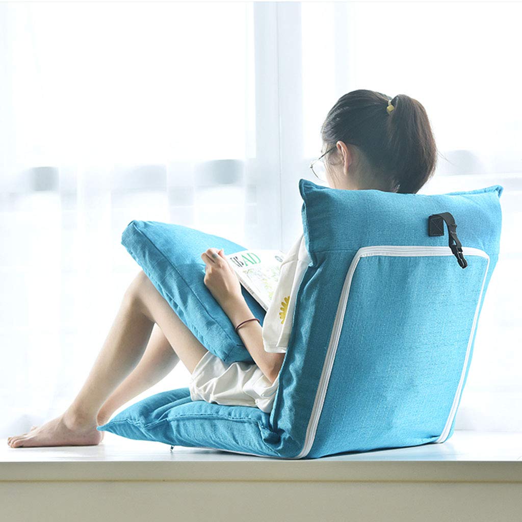 Generisch Silla de suelo plegable Lazy Sofá, silla ajustable sin patas en 14 posiciones con cómodo respaldo para videos de meditación de yoga, no es necesario apoyarse en la pared