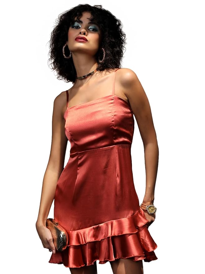 Tokyo Talkies Women's Sleeveless Square Neck Solid Dresses | Stylish Dresses | Party Dresses