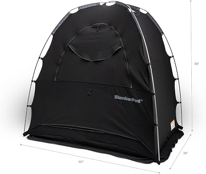 SlumberPod Portable Privacy Pod Blackout Canopy Crib Cover, Sleeping Space for Ages 4 Months and Up, with Monitor Pouch and Zipper, Blackout Cover, Travel Crib Canopy