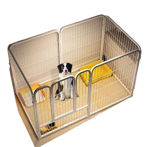 ペットサークル 犬 ペットフェンス サークルケージ ドア付き 室内 屋外 置くだけ 柵 自立 ケージ 小型犬 セットドア付 6枚 接続式 簡単組み立て 工具不要 折りたたみ 犬用 広げる レイアウト自由 120×60cm (長さ120幅120高さ60小型中