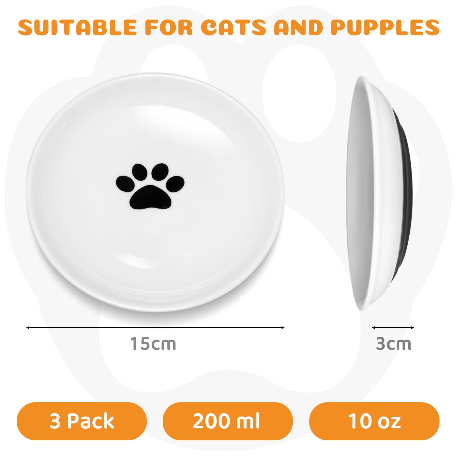 6 Stück Flache Katzennäpfe PVC - Quadratische Futterschalen Für Katzen