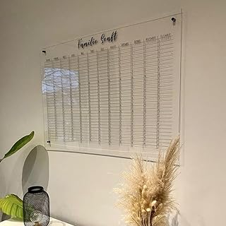 personalisierter Wandkalender - Jahreskalender - wiederverwendbarer Kalender aus Acrylglas - Familienplaner abwischbar - Hingucker für jeden Raum