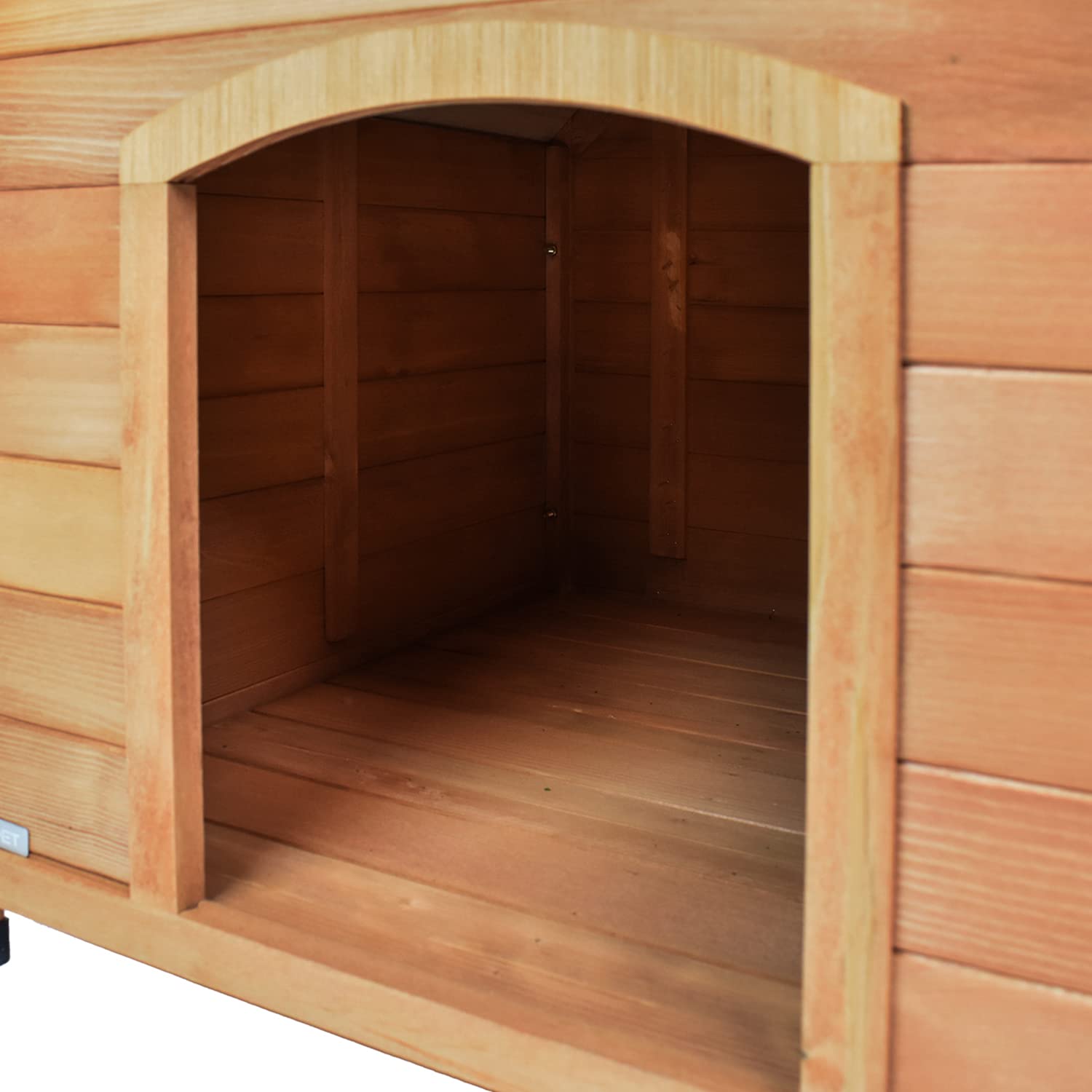 CUCCIA PER CANE CANI IN LEGNO IMPERMEABILE TETTO SPIOVENTE PER ESTERNO GIARDINO MISURA SMALL 80x83x86h cm CON TENDA